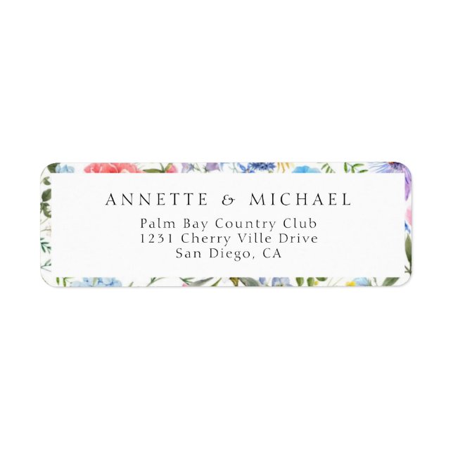 Colourful Floral  Return Address Label (Front)