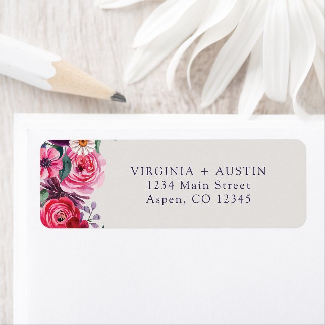 Colourful Floral Return Address Label (Colorful Floral Return Address Label by Painted Paperie
)