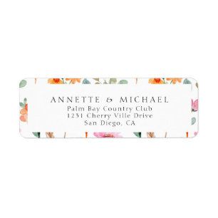 Colourful Floral  Return Address Label