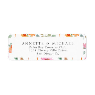 Colourful Floral  Return Address Label