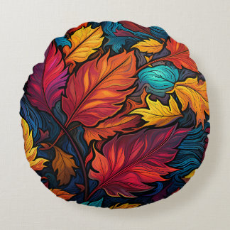 Colourful floral round Pillow for sofa or couch