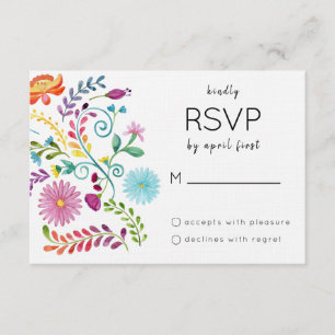 Colourful Floral RSVP Card
