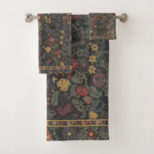 Colourful Floral Rug Pattern Bath Towel Set