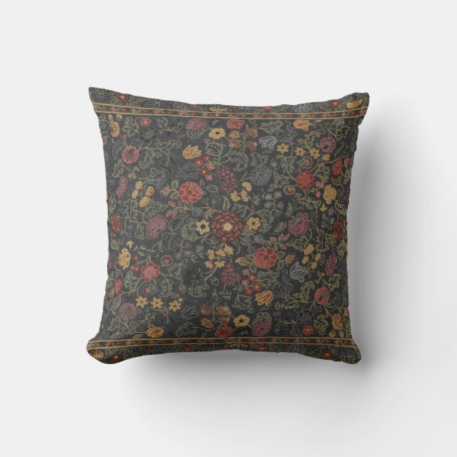 Colourful Floral Rug Pattern Cushion (Front)