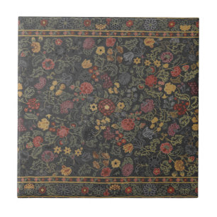 Colourful Floral Rug Pattern Tile