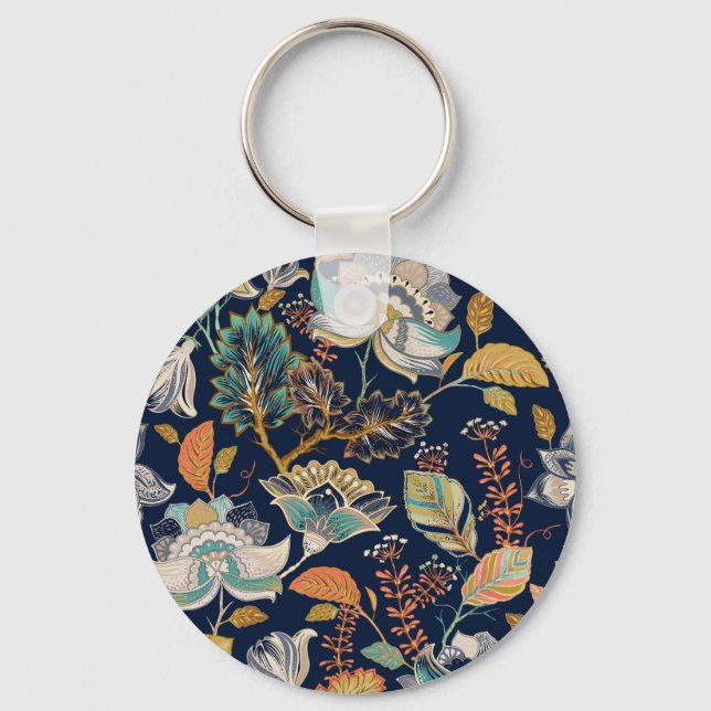 Colourful Floral: Seamless Background Key Ring (Front)