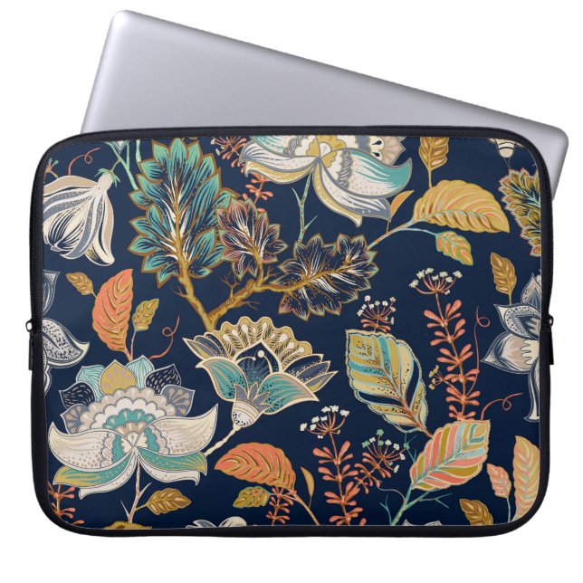 Colourful Floral: Seamless Background Laptop Sleeve (Front)