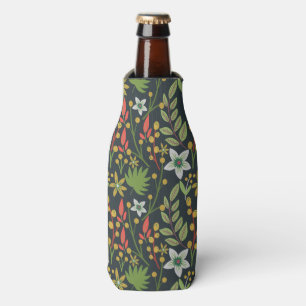 Colourful floral seamless pattern flowers and leav bottle cooler