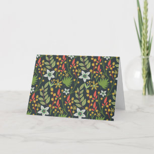Colourful floral seamless pattern flowers and leav card