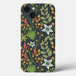 Colourful floral seamless pattern flowers and leav iPhone 13 case
