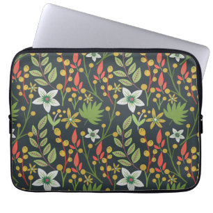 Colourful floral seamless pattern flowers and leav laptop sleeve
