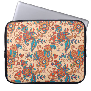 Colourful floral seamless pattern laptop sleeve