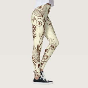 Colourful Floral Seamless Pattern Leggings