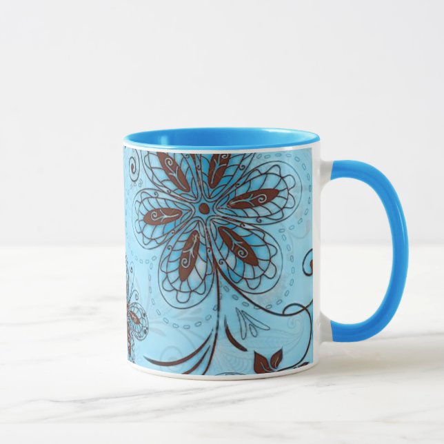Colourful Floral Seamless Pattern Mug (Right)