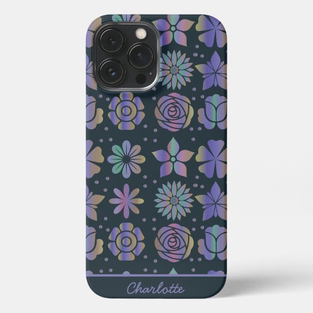 Colourful floral seamless pattern personalised nam iPhone case (Back)