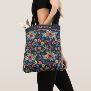 Colourful floral seamless pattern personalised nam tote bag
