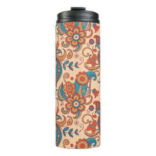 Colourful floral seamless pattern thermal tumbler