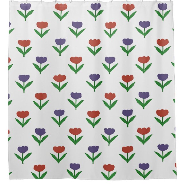 Colourful Floral Shower Curtain (Front)