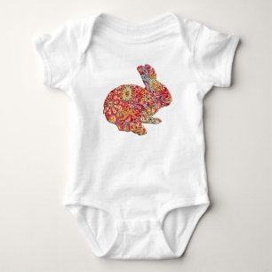 Colourful Floral Silhouette Easter Bunny Creeper