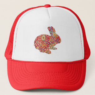 Colourful Floral Silhouette Easter Bunny Hat