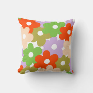 Colourful Floral Simple Tropical Flower Pattern Cushion