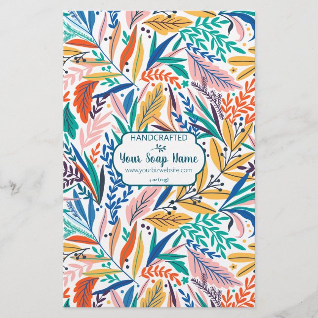 Colourful Floral Soap Wrap - Flyer Paper (Front)