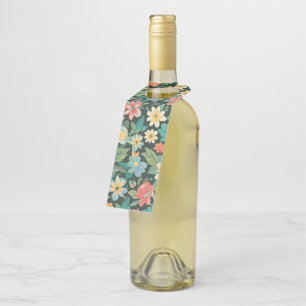 Colourful Floral/Spring Bottle Hanger Tag