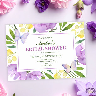 Colourful floral spring bridal shower invitation