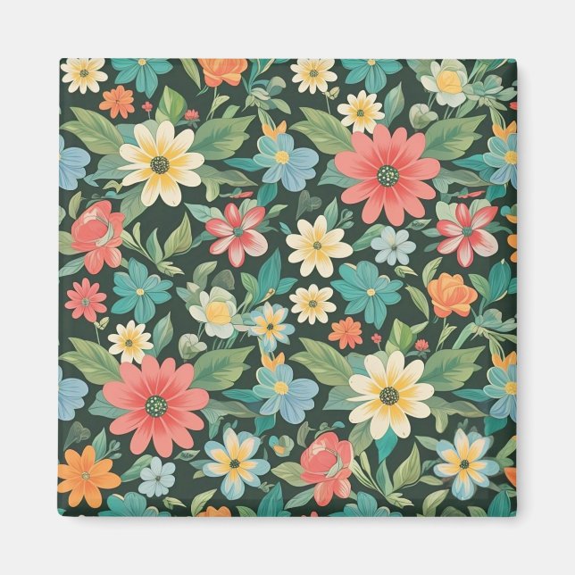 Colourful Floral/Spring  Magnet (Front)