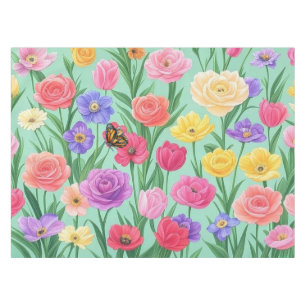 Colourful Floral/Spring Rose Tablecloth