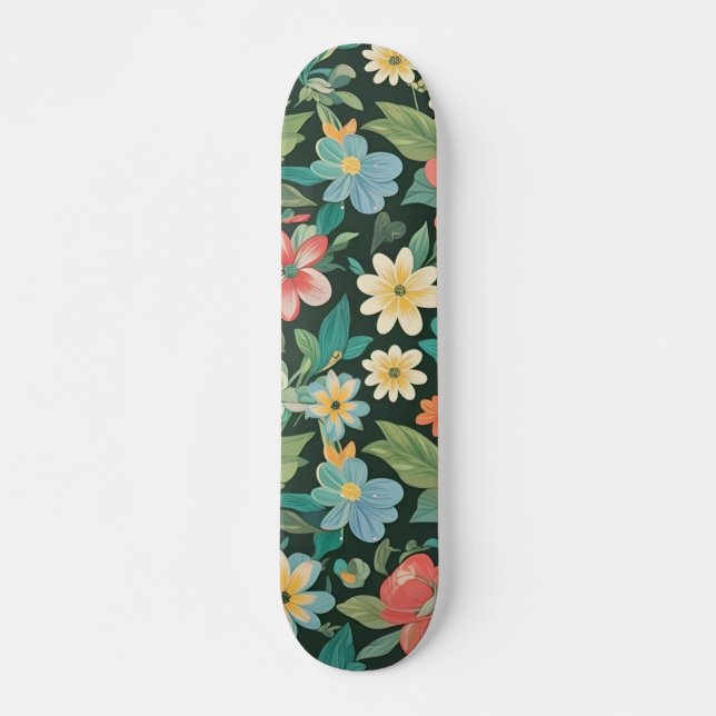 Colourful Floral/Spring  Skateboard (Front)