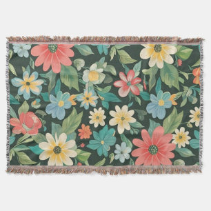 Colourful Floral/Spring Throw Blanket