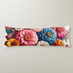 Colourful Floral/Spring Zinnia/Rose Body Cushion