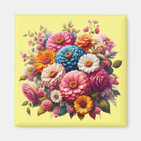 Colourful Floral/Spring Zinnia/Rose