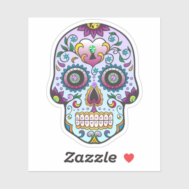 Colourful floral sugar skull no.3 (Sheet)