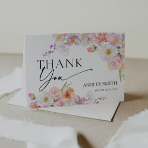 Colourful Floral  Thank You Card