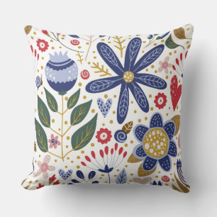 Colourful Floral Throw Pillow – Double-Sided