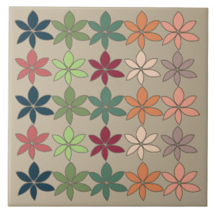 Colourful Floral  Tile