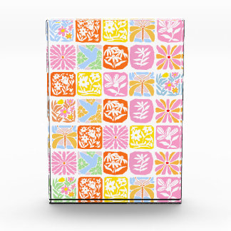 Colourful Floral Tile Botanical Folk Whimsical Photo Block