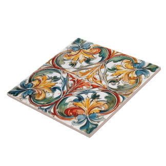 Colourful Floral Tile Design