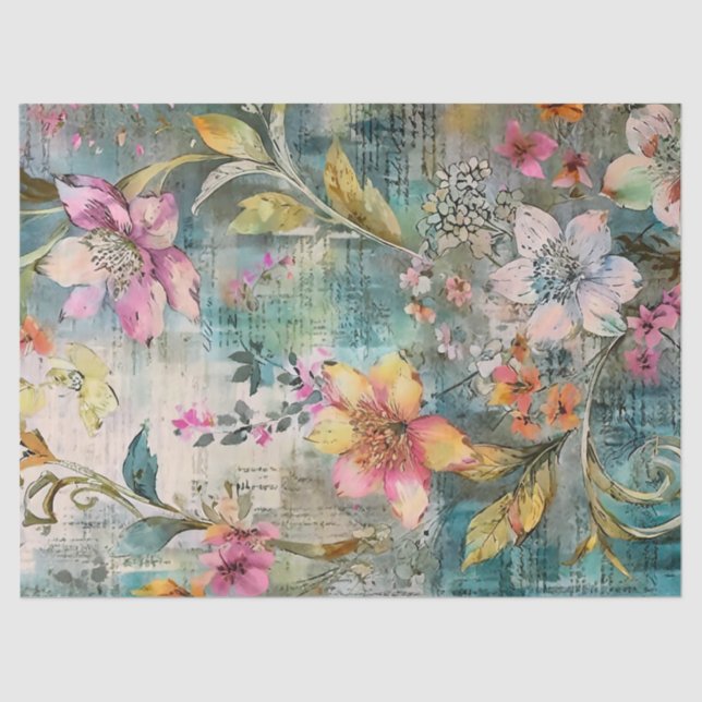 Colourful Floral Tissue Paper (Front)