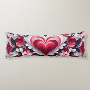 Colourful, floral valentine's day heart body cushion