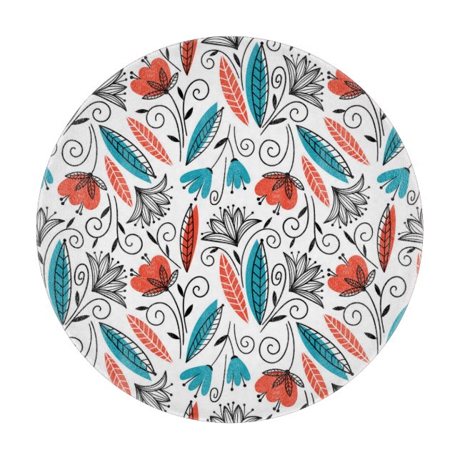 Colourful floral: vibrant seamless pattern. cutting board (Front)