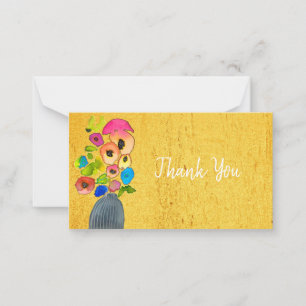 Colourful floral watercolor flowers card