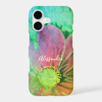 Colourful Floral Watercolor Monogram Name Botanica