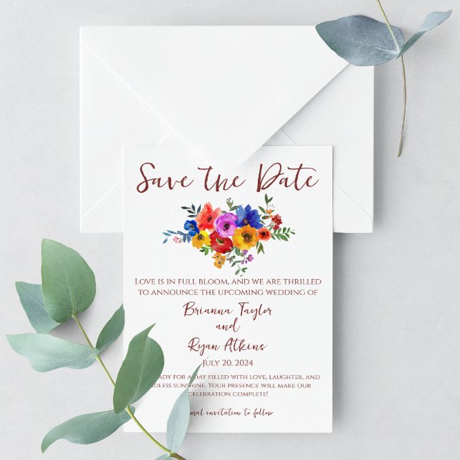 Colourful Floral Watercolor Save the Date (Creator Uploaded)