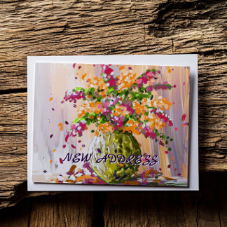 Colourful Floral We Moved New Home Moving New Root Postcard