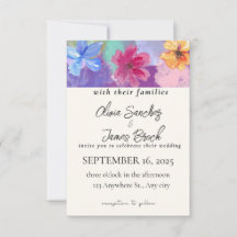 Colourful Floral wedding invitation
