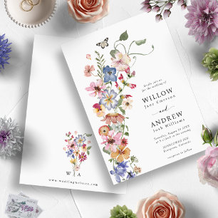 Colourful Floral Wedding Invitation