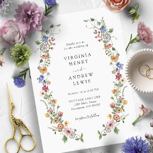 Colourful Floral Wedding Invitation